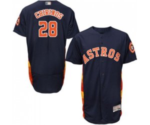 Houston Astros #28 Robinson Chirinos Navy Blue Alternate Flex Base Authentic Collection Baseball Jersey