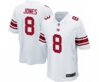 New York Giants #8 Daniel Jones Game White Football Jersey