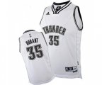 Oklahoma City Thunder #35 Kevin Durant Swingman White on White Basketball Jersey