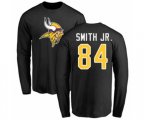 Minnesota Vikings #84 Irv Smith Jr. Black Name & Number Logo Long Sleeve T-Shirt