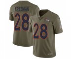 Denver Broncos #28 Royce Freeman Limited Olive 2017 Salute to Service Football Jersey