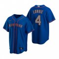 Nike New York Mets #4 Jed Lowrie Royal Alternate Road Stitched Baseball Jersey