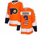Adidas Philadelphia Flyers #3 Radko Gudas Authentic Orange USA Flag Fashion NHL Jersey