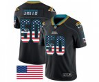 Jacksonville Jaguars #50 Telvin Smith Limited Black Rush USA Flag Football Jersey