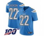 Los Angeles Chargers #22 Justin Jackson Electric Blue Alternate Vapor Untouchable Limited Player 100th Season Football Jersey