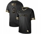 San Francisco Giants #9 Brandon Belt Authentic Black Gold Fashion Baseball Jersey