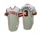 Detroit Tigers #3 Alan Trammell Authentic Grey Throwback Baseball Jersey