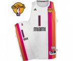 Miami Heat #1 Chris Bosh Swingman White ABA Hardwood Classic Finals Patch Basketball Jersey
