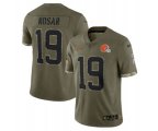 Cleveland Browns #19 Bernie Kosar 2022 Olive Salute To Service Limited Stitched Jersey