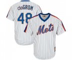 New York Mets #48 Jacob DeGrom Replica White Cooperstown Baseball Jersey