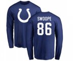 Indianapolis Colts #86 Erik Swoope Royal Blue Name & Number Logo Long Sleeve T-Shirt