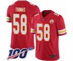 Kansas City Chiefs #58 Derrick Thomas Red Team Color Vapor Untouchable Limited Player 100th Season Football Jersey