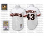 San Francisco Giants #43 Dave Dravecky Replica White Throwback Baseball Jersey