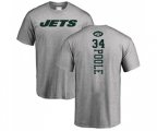 New York Jets #34 Brian Poole Ash Backer T-Shirt