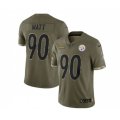 Pittsburgh Steelers #90 T. J. Watt 2022 Olive Salute To Service Limited Stitched Jersey