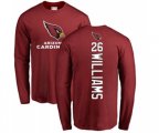 Arizona Cardinals #26 Brandon Williams Maroon Backer Long Sleeve T-Shirt