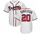 Atlanta Braves #20 Josh Donaldson Authentic White Team Logo Fashion Cool Base Baseball Jersey
