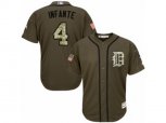 Detroit Tigers #4 Omar Infante Replica Green Salute to Service MLB Jersey