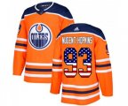 Edmonton Oilers #93 Ryan Nugent-Hopkins Authentic Orange USA Flag Fashion NHL Jersey
