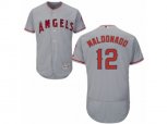 Los Angeles Angels of Anaheim #12 Martin Maldonado Grey Flexbase Authentic Collection MLB Jersey