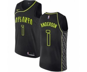 Atlanta Hawks #1 Justin Anderson Authentic Black NBA Jersey - City Edition