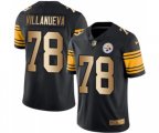 Pittsburgh Steelers #78 Alejandro Villanueva Limited Black Gold Rush Vapor Untouchable Football Jersey