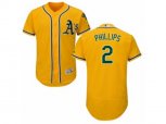 Oakland Athletics #2 Tony Phillips Gold Flexbase Authentic Collection MLB Jersey