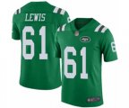 New York Jets #61 Alex Lewis Elite Green Rush Vapor Untouchable Football Jersey