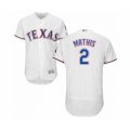 Texas Rangers #2 Jeff Mathis White Home Flex Base Authentic Collection Baseball Player Jersey
