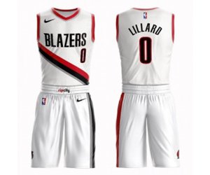 Portland Trail Blazers #0 Damian Lillard Swingman White Basketball Suit Jersey - Association Edition
