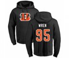 Cincinnati Bengals #95 Renell Wren Black Name & Number Logo Pullover Hoodie