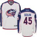 Columbus Blue Jackets #45 Lukas Sedlak Authentic White Away NHL Jersey