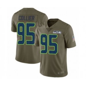 Seattle Seahawks #95 L.J. Collier Limited Olive 2017 Salute to Service Football Jersey