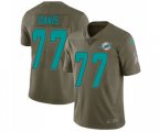 Miami Dolphins #77 Jesse Davis Limited Olive 2017 Salute to Service Football Jersey