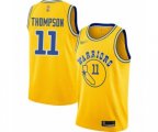 Golden State Warriors #11 Klay Thompson Authentic Gold Hardwood Classics Basketball Jersey