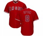 Los Angeles Angels of Anaheim #8 Justin Upton Authentic Red Team Logo Fashion Cool Base Baseball Jersey