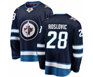 Winnipeg Jets #28 Jack Roslovic Fanatics Branded Navy Blue Home Breakaway NHL Jersey