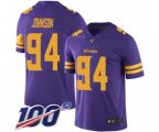 Minnesota Vikings #94 Jaleel Johnson Limited Purple Rush Vapor Untouchable 100th Season Football Jersey