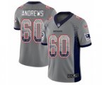 New England Patriots #60 David Andrews Limited Gray Rush Drift Fashion NFL Jersey