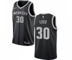 Detroit Pistons #30 Jon Leuer Authentic Black Basketball Jersey - City Edition