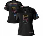 Women New England Patriots #5 Danny Etling Game Black Fashion Football Jersey