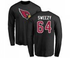 Arizona Cardinals #64 J.R. Sweezy Black Name & Number Logo Long Sleeve T-Shirt