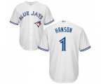 Toronto Blue Jays #1 Alen Hanson Replica White Home Baseball Jersey