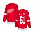 Detroit Red Wings #61 Jacob de la Rose Authentic Red Home Hockey Jersey