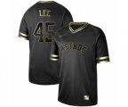 Houston Astros #45 Carlos Lee Authentic Black Gold Fashion Baseball Jersey