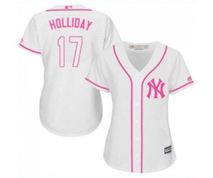 Women\'s New York Yankees #17 Matt Holliday Authentic White Fashion Cool Base Baseball Jersey
