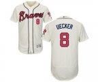 Atlanta Braves #8 Bob Uecker Cream Alternate Flex Base Authentic Collection Baseball Jersey