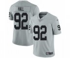 Oakland Raiders #92 P.J. Hall Limited Silver Inverted Legend Football Jersey
