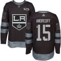 Los Angeles Kings #15 Andy Andreoff Premier Black 1917-2017 100th Anniversary NHL Jersey