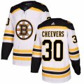 Boston Bruins #30 Gerry Cheevers Authentic White Away NHL Jersey